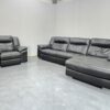 Dfs Black Leather 3 Seater Chaise and Chair Electric Recliners - Image 3