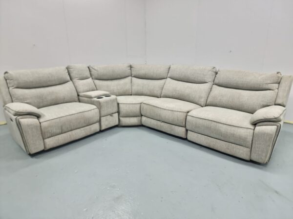 Scs Sectional Electric Recliner Corner Sofa with Cup Holder Module and USB