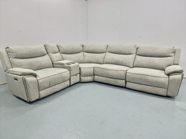 Scs Sectional Electric Recliner Corner Sofa with Cup Holder Module and USB - Image 2