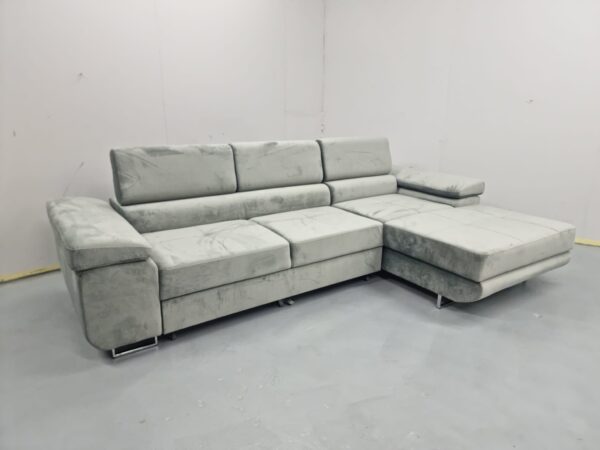 Torezio Grey Right Hand Facing Corner Sofabed - Image 3