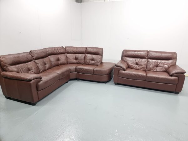 Dfs Leather Corner and 2 Seater Sofas - Image 3