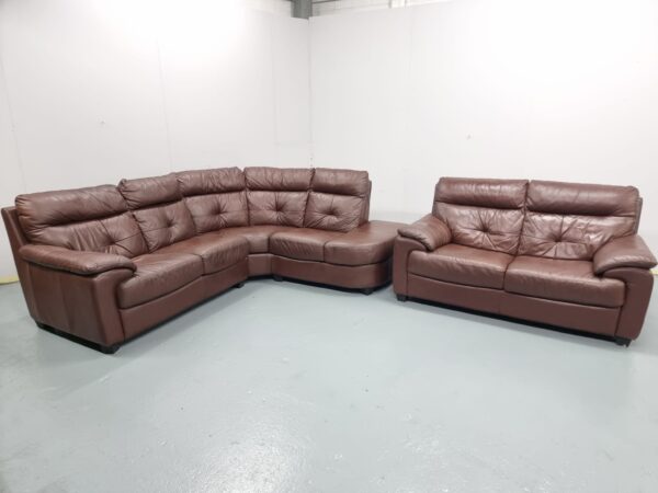 Dfs Leather Corner and 2 Seater Sofas - Image 2