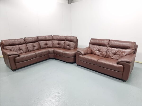 Dfs Leather Corner and 2 Seater Sofas