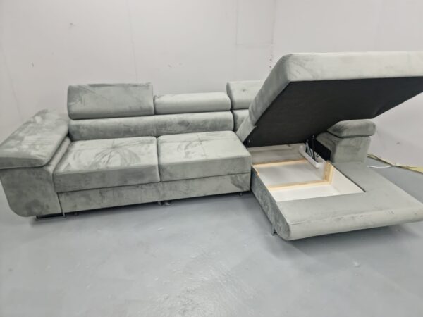 Torezio Grey Right Hand Facing Corner Sofabed - Image 5