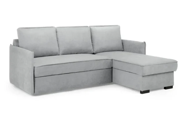 Miel Plush Grey Universal Corner Sofabed