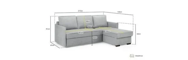 Miel Plush Grey Universal Corner Sofabed - Image 4