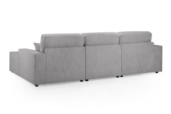 Leo Cinema Grey Fabric U Shape Corner Sofa - Image 2