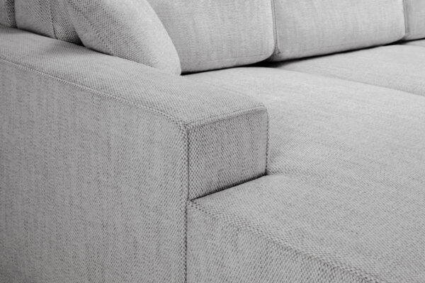 Leo Cinema Grey Fabric U Shape Corner Sofa - Image 4