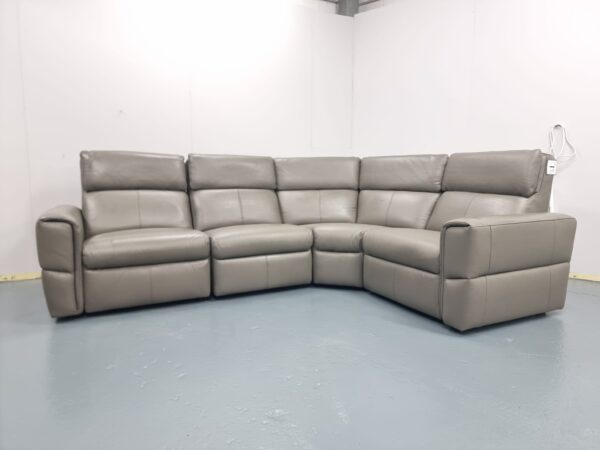 Ex Display Oak Furniture Land Samson Leather Corner Sofa - Image 5