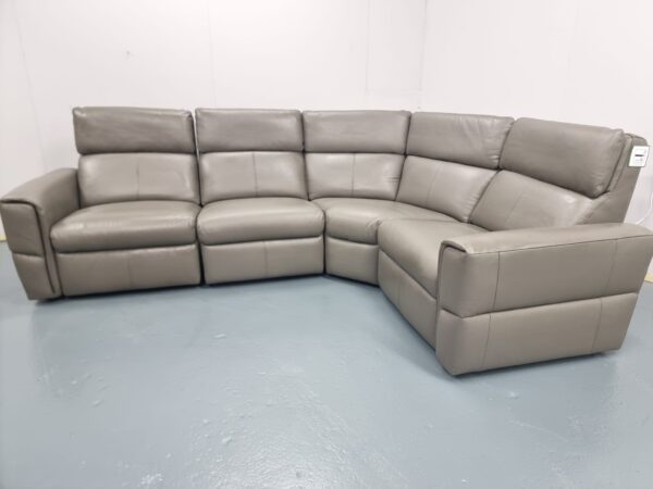 Ex Display Oak Furniture Land Samson Leather Corner Sofa - Image 4