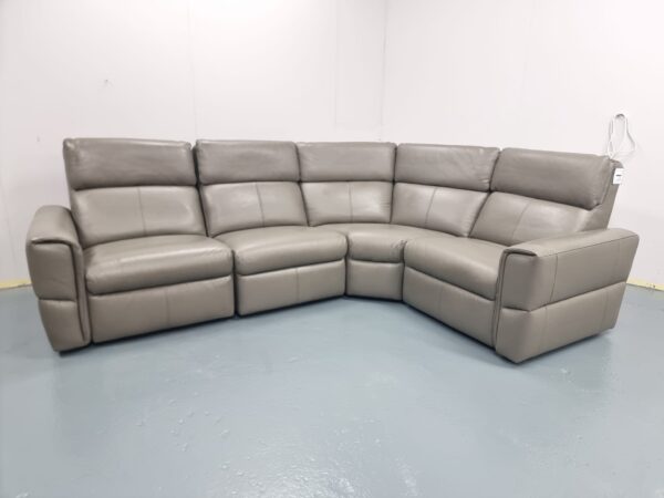 Ex Display Oak Furniture Land Samson Leather Corner Sofa