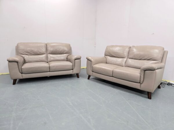 Dfs Grey Leather 2 and 2 Seater Sofas - Image 5