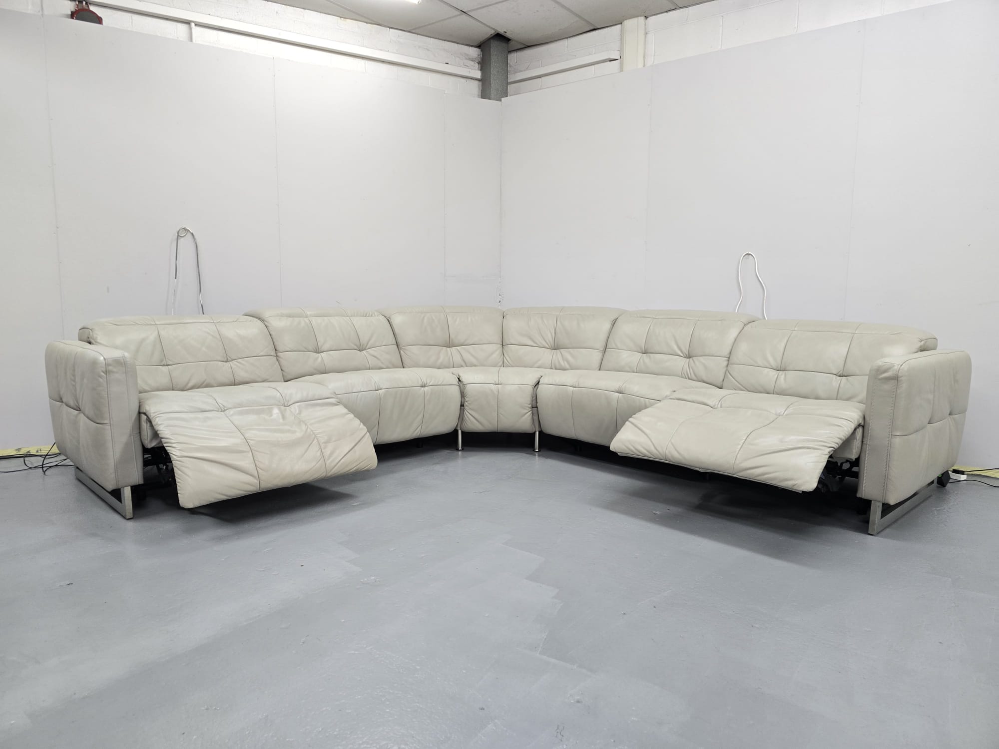 Sofology Leather Electric Recliner Corner Sofa