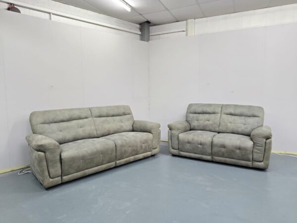 Ex Display Scs Suede 3 and 2 Seater Sofas - Image 2