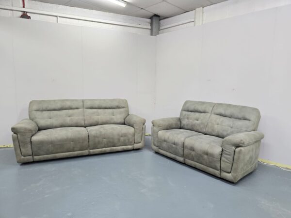 Ex Display Scs Suede 3 and 2 Seater Sofas - Image 3