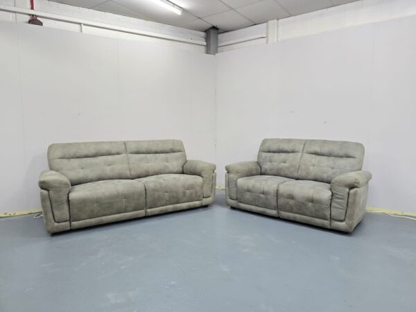 Ex Display Scs Suede 3 and 2 Seater Sofas - Image 4