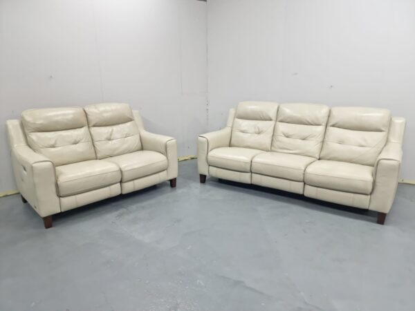 Violino Italian Full Premium Leather 3 and 2 Seater Electric Recliner Sofas
