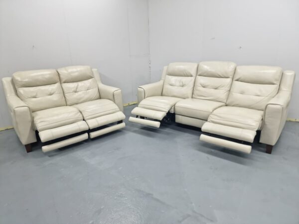 Violino Italian Full Premium Leather 3 and 2 Seater Electric Recliner Sofas - Image 4