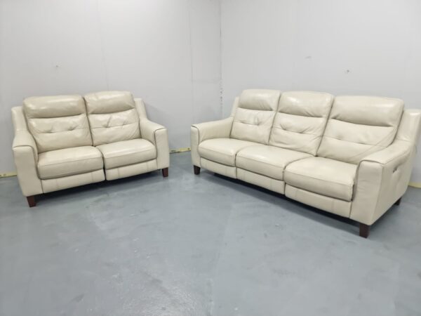 Violino Italian Full Premium Leather 3 and 2 Seater Electric Recliner Sofas - Image 3