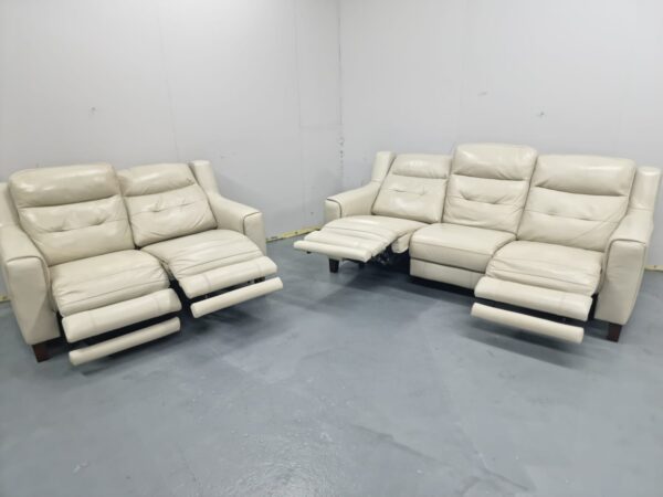 Violino Italian Full Premium Leather 3 and 2 Seater Electric Recliner Sofas - Image 5