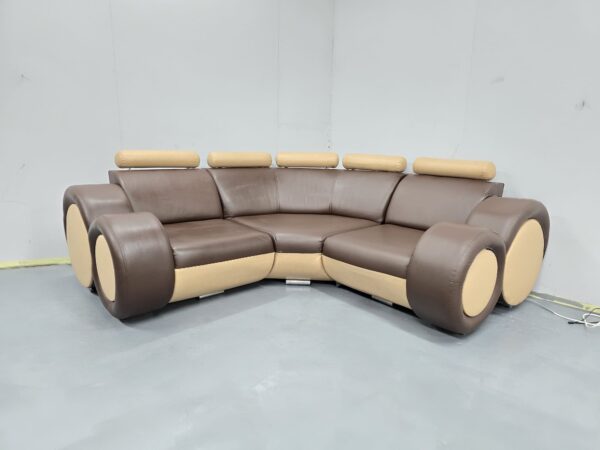 Retro Leather Corner Sofa