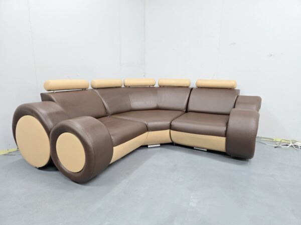 Retro Leather Corner Sofa - Image 3