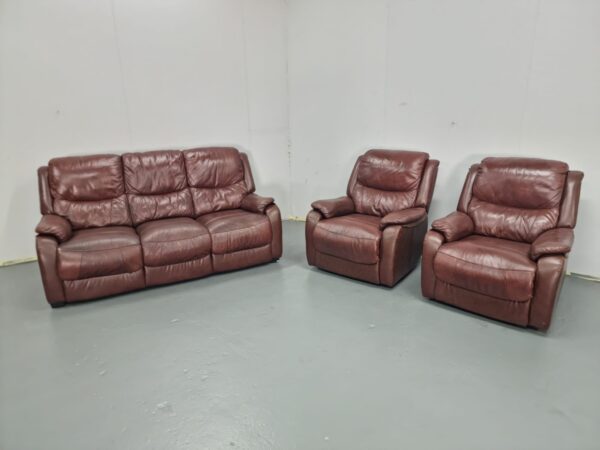 Sofa House Leather 3 Piece Suite Sofa and Recliner Chairs