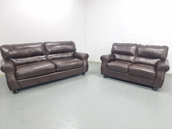 Furniture Village Premium Full Leather 3 and 2 Seater Sofas