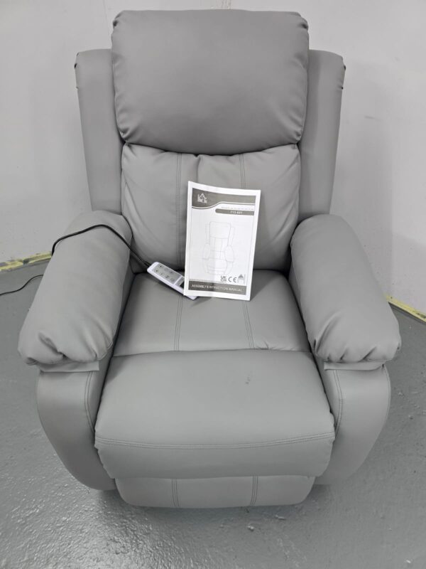 Grey Leather Massage High Rise Chair - Image 2