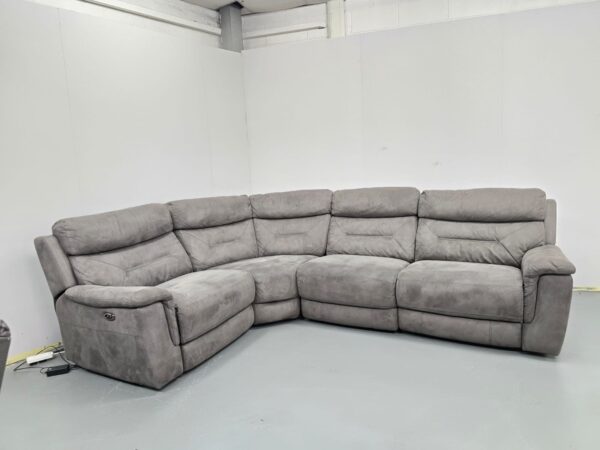 Dfs Ronan Grey Suede Modular Electric Recliner Corner Sofa - Image 2