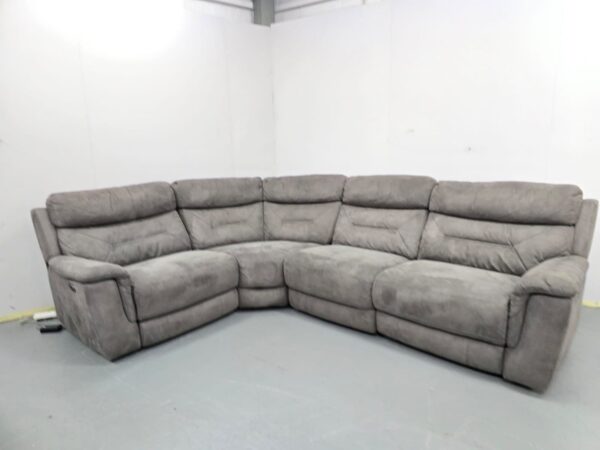 Dfs Ronan Grey Suede Modular Electric Recliner Corner Sofa - Image 4
