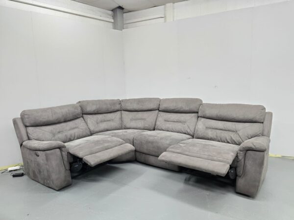 Dfs Ronan Grey Suede Modular Electric Recliner Corner Sofa - Image 5