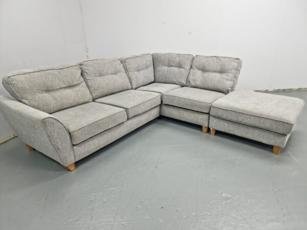 Grey Fabric Corner Sofa - Image 2