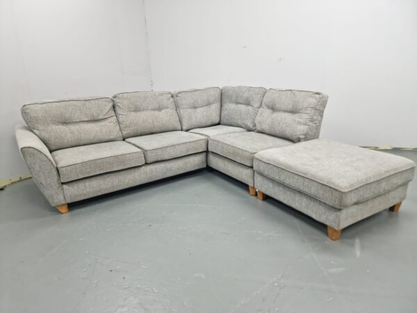 Grey Fabric Corner Sofa - Image 3