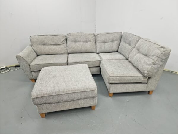 Grey Fabric Corner Sofa - Image 4