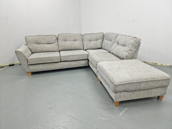 Grey Fabric Corner Sofa - Image 5