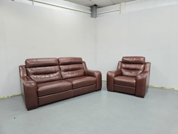 Italian Violino Full Leather 3 Seater Standard and Electric Recliner Chair - Image 4