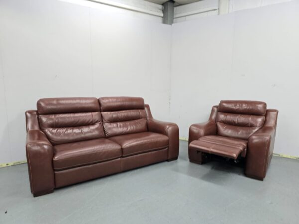 Italian Violino Full Leather 3 Seater Standard and Electric Recliner Chair - Image 7