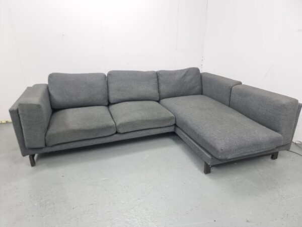 Grey Fabric Corner Sofa - Image 2