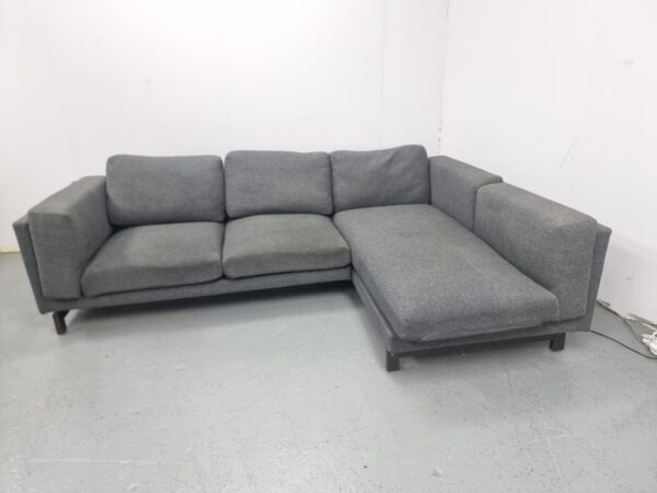 Grey Fabric Corner Sofa - Image 3