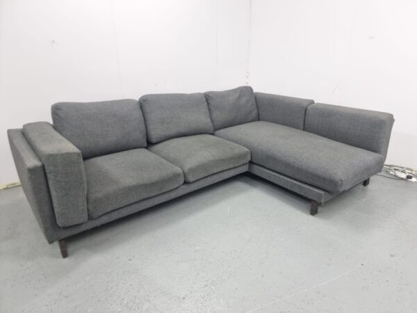 Grey Fabric Corner Sofa - Image 4
