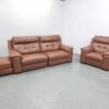 Dfs Tan Full Leather 3 and 1 Seater Electric Recliner Sofa and Chair with  USB