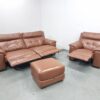 Dfs Tan Full Leather 3 and 1 Seater Electric Recliner Sofa and Chair with  USB - Image 3