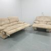 Harvey's Beige Suede 2 and 1 Seater Recliner Sofa and Chair with Care Kit - Image 4