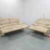Harvey's Beige Suede 2 and 1 Seater Recliner Sofa and Chair with Care Kit - Image 5