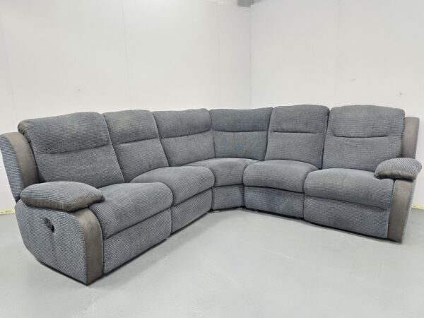 Lazyboy Grey Fabric Manual Recliner Corner Sofa - Image 2