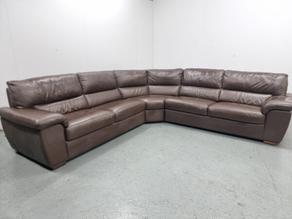Italian Full Leather Corner Sofa - Image 2