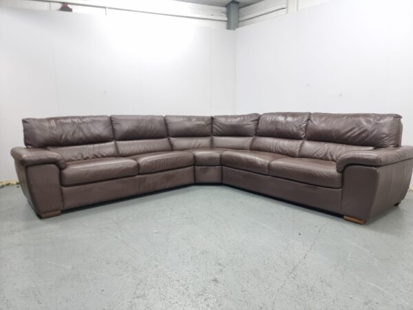 Italian Full Leather Corner Sofa - Image 3