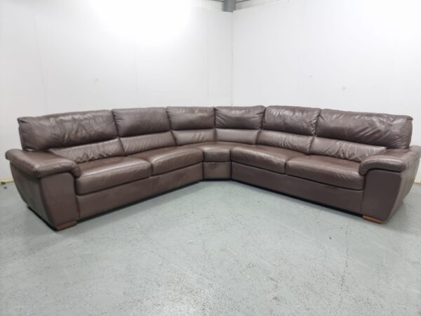 Italian Full Leather Corner Sofa