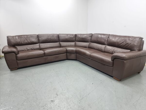 Italian Full Leather Corner Sofa - Image 5